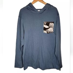 Wellington Pocket Hoodie Tee in Blue Size L New With Tags